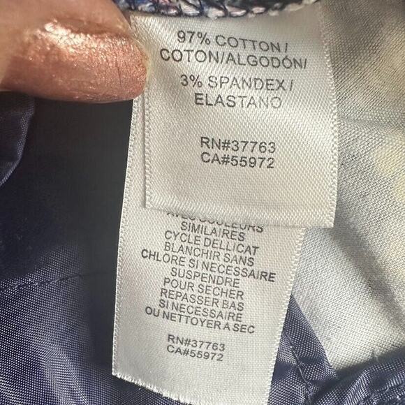 Laundry by Shelli Segal Pants Womens 10 Navy Floral Front Artsy Boho Cottagecore - Picture 7 of 8